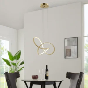 Knotted Dimmable LED Chandelier in Sandy Gold – Satgart Exclusive