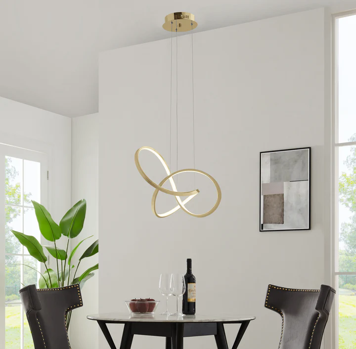 Knotted Dimmable LED Chandelier in Sandy Gold – Satgart Exclusive